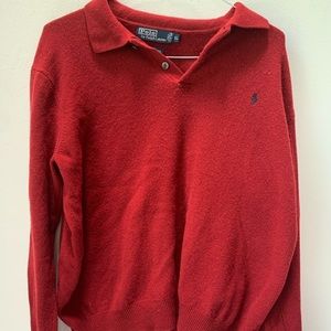 100% wool polo sweater